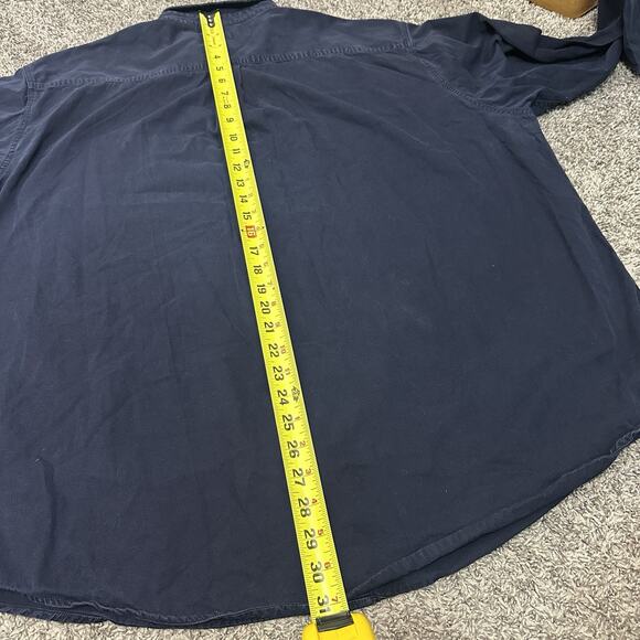 Y2K Vintage Carhartt Work Shirt Mens Size 2XL Tall Dark Blue Chore Button Down - Picture 7 of 7